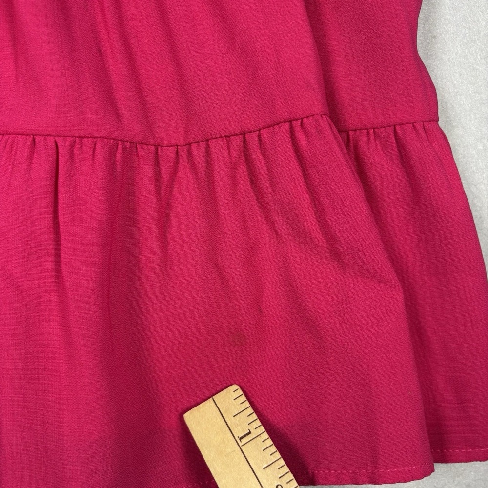 Paper Crane Tank Top Pink Smocked Bust Tiered Babydoll Strap Size Medium Y2K - Picture 9 of 9
